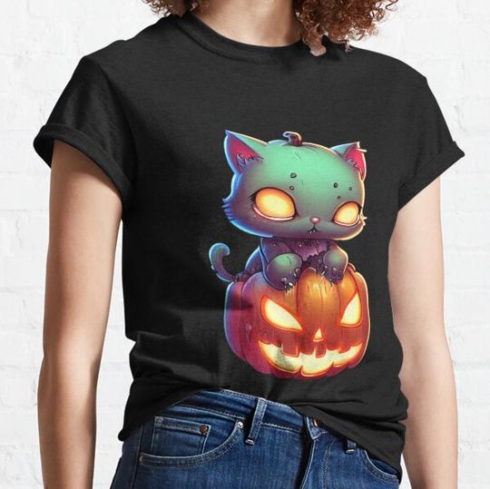Discover Zombie Cats - Pumpkin Head T-shirts