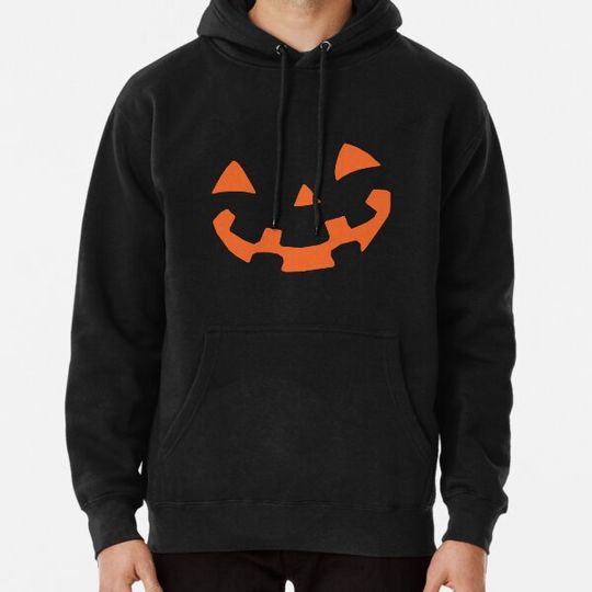 Discover Halloween Pumpkin funny Face Silhouette Hoodies