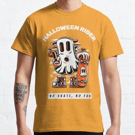 Discover Halloween spooky ghost rider costume, No skate, no fun. Skating, lover gift T-shirts