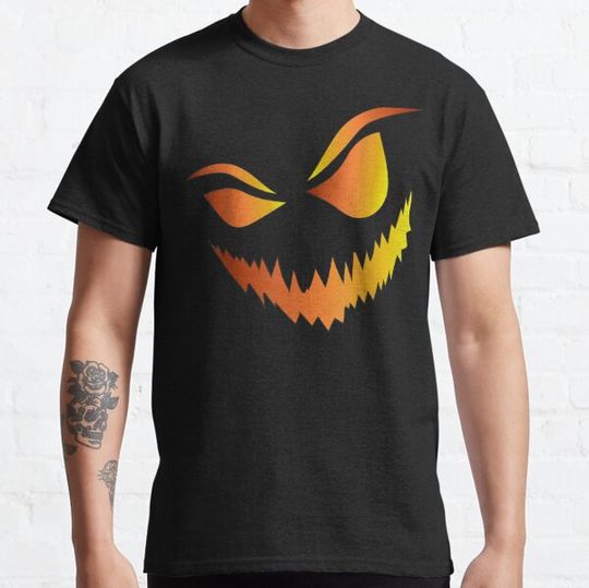Discover Halloween Pumpkin Face Creepy Scary Jack-O-Lantern T-shirts