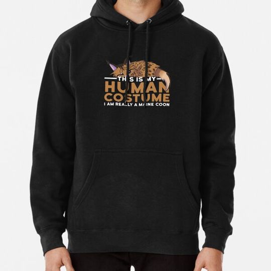 Discover This Is My Human Costume I'm Really A Maine Coon Cat Funny Halloween Hoodies