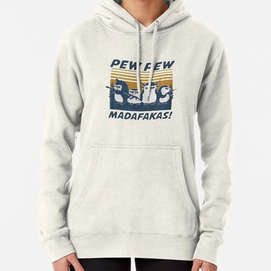 Discover Penguins Pew Pew Madafakas Thug Life Vintage Hoodies
