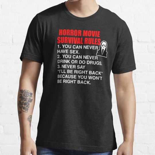 Discover Horror Movie Survival Rules - Scream Quote T-shirts