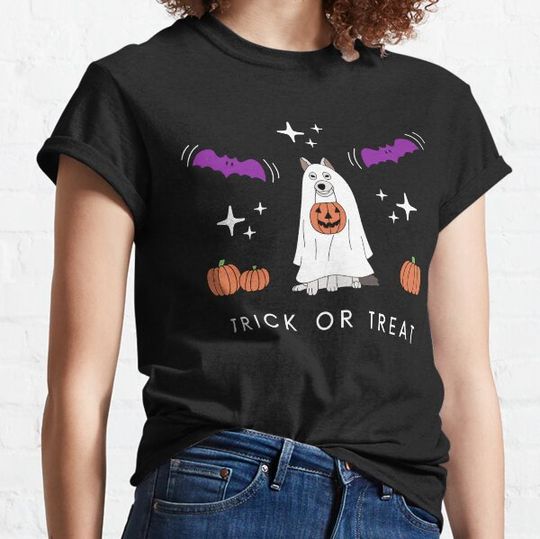 Discover Husky Gray & White Ghost Halloween Spooky T-shirts