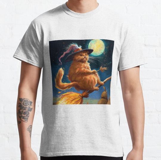 Discover Orange Cat Witch T-shirts