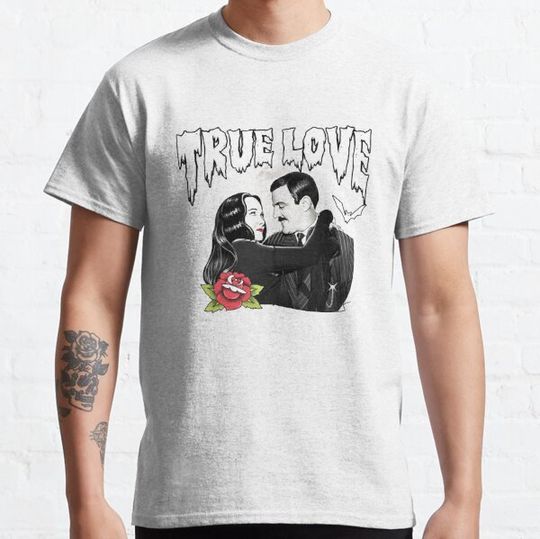 Discover Gomez Addams Halloween Spooky Fictitious Structure Leader Family Love Morticia And Gomez Graphic Fo T-shirts