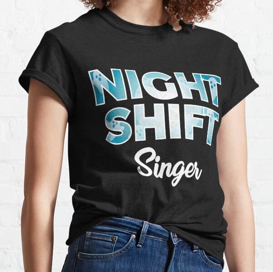 Discover Halloween Night Shift Singer Creepy Late Night Job T-shirts