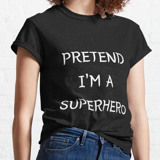 Discover Funny Easy Lazy Halloween PRETEND I'M A SUPERHERO Costume T-shirts