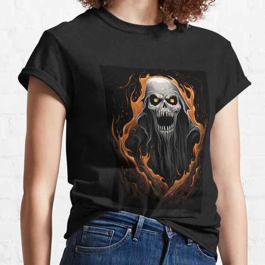 Discover A portrait off an ghost halloween style design T-shirts