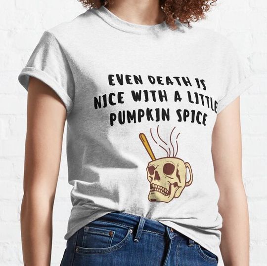 Discover Text design with a picture of cup with skull and coffee T-shirts
