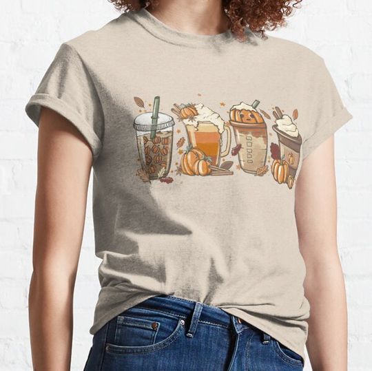 Discover Halloween Pumpkin Latte Drink Cup - Fall Coffee T-shirts
