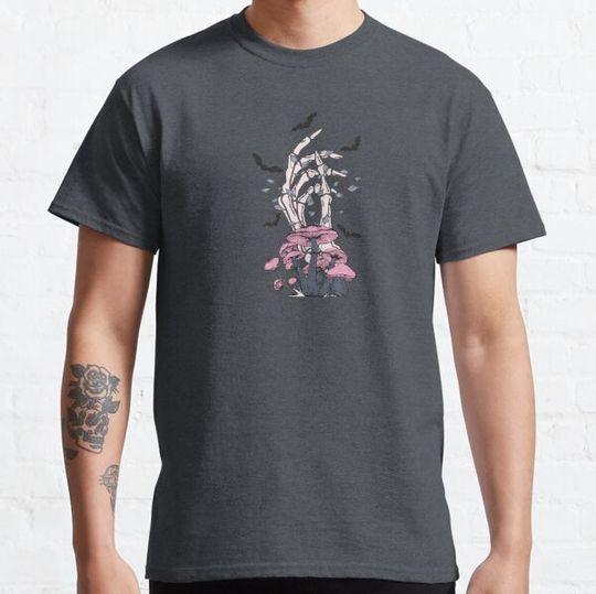 Discover Halloween Mystery, Black Magic Spell, Bats Mushrooms and Vines T-shirts