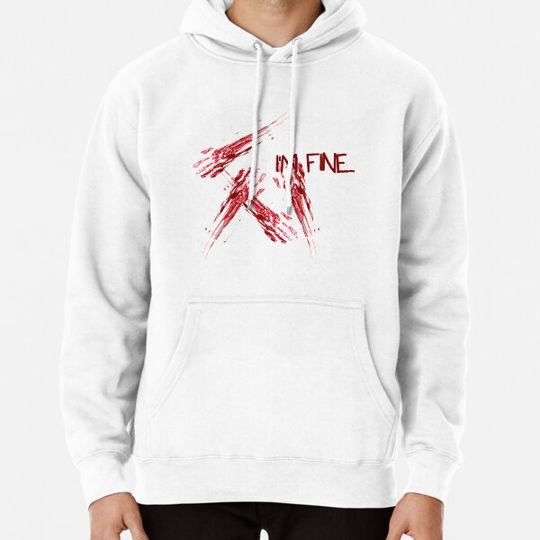 Discover I_m fine - Bloody handprint with streaks Hoodies