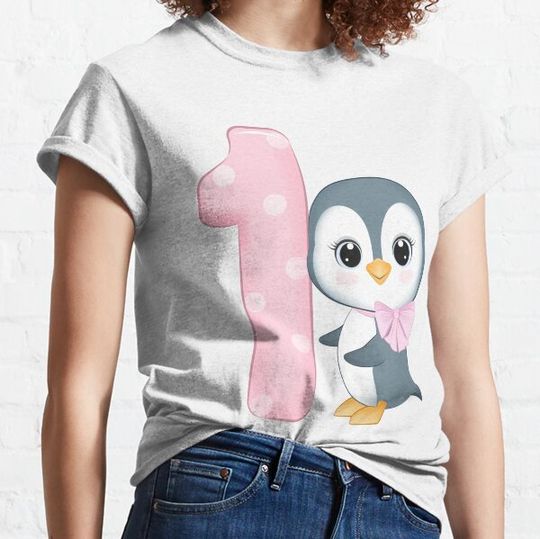 Discover Baby's First Birthday Cute Penguin T-shirt