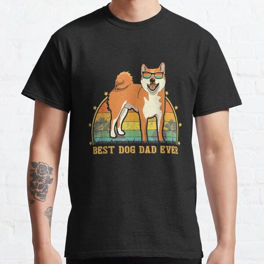 Discover Vintage Best Shiba Inu Dog Dad Ever Dog Lover T-shirts
