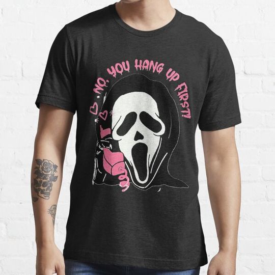 Discover Ghostface Calling Halloween Funny, No You Hang Up First . Classic T-shirts