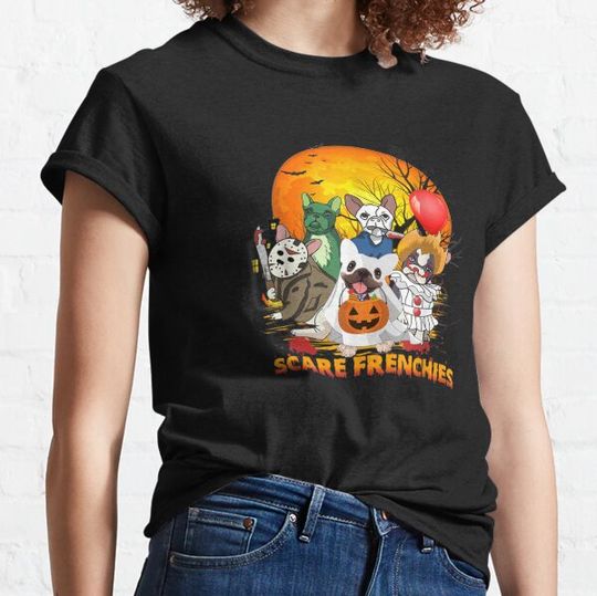 Discover Horror French Bulldog Dog Lovers Halloween Costume Family T-shirts