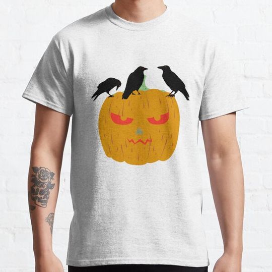 Discover crows and evil jack o lantern - Halloween T-shirts