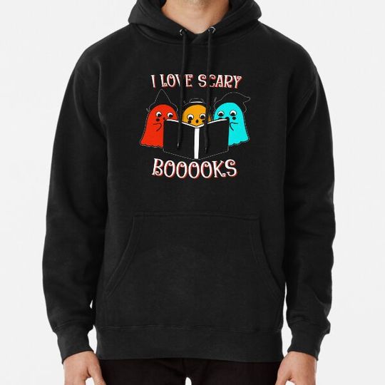 Discover I Love Scary Books Funny Halloween Ghost Hoodies