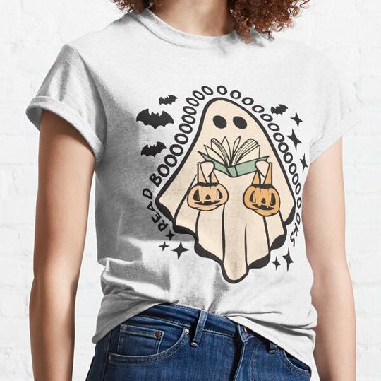 Discover Read More Books Scary Spooky Pumpkin Ghost Halloween T-shirts