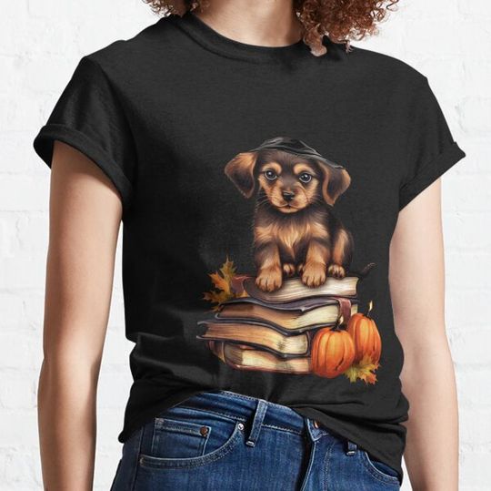 Discover Read more books, cute halloween dog, book aesthetic, halloween read books,one more chapter for dog lovers T-shirts