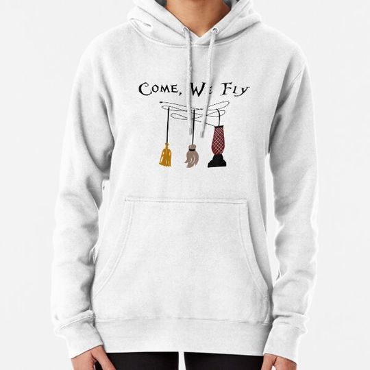Discover Come We Fly Funny Halloween Witches Mop Broom Vacuum Hoodies