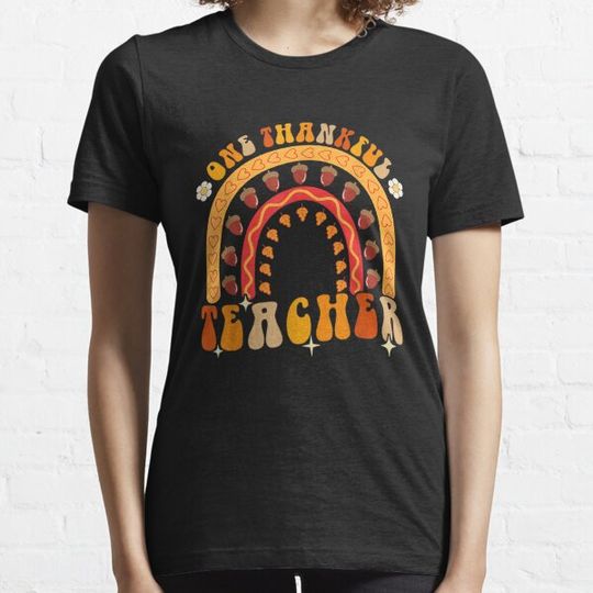 Discover Teacher Leopard Thanksgiving One Thankful Teacher Rainbow T-shirts