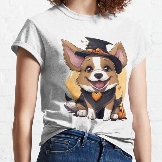 Discover Pumpkin Corgi Halloween Cute Corgi in Pumpkin Costume T-shirts