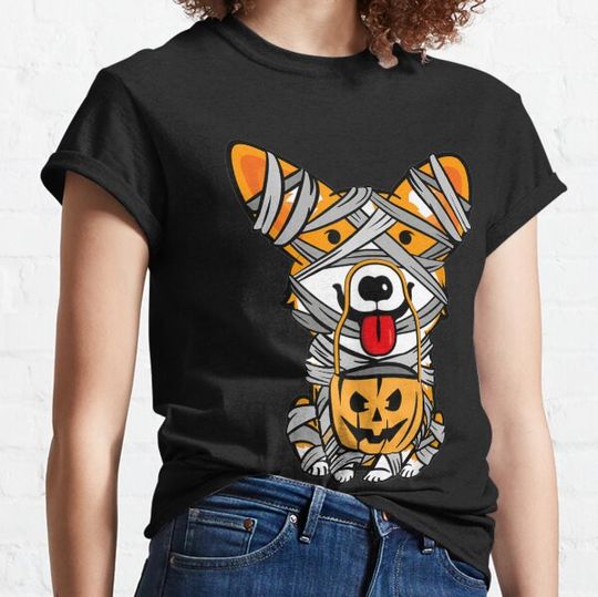 Discover Cute Corgi Mummy Happy Halloween T-shirts