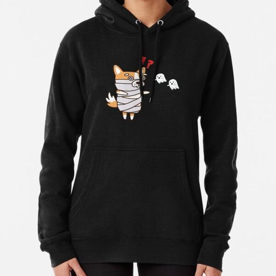 Discover Corgi Dog Mummy Ghost Funny Halloween Hoodies