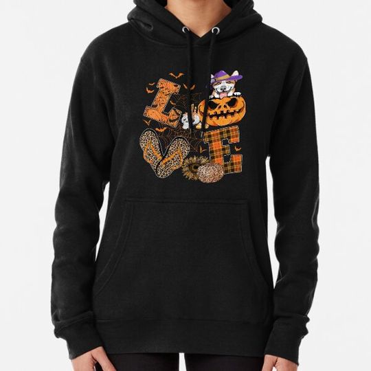 Discover Funny Corgi Dog Lover Gift Love Corgi Halloween Pumpkin Hoodies