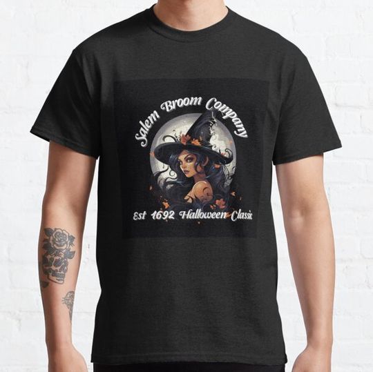 Discover Salem Broom Company Est 1692 Halloween Classic Funny T-Shirt T-shirts