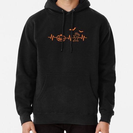 Discover Halloween Heartbeat | Pumkin And Zombie Hearbeat Hoodies