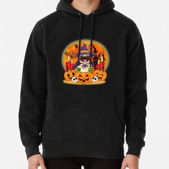 Discover Halloween Pug Dog Funny Halloween Hoodies