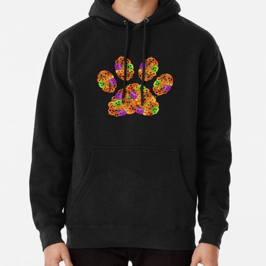 Discover Paw Prints Pumpkin Halloween Gift Hoodie for Dog Lovers