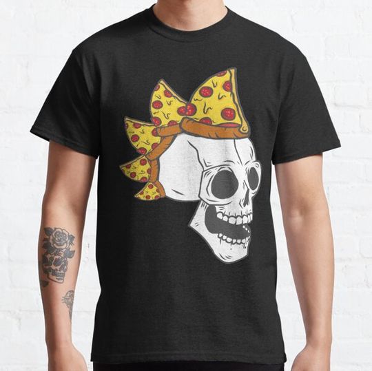 Discover Pizza Funny Mohawk Skull skulls lover cool themed gift ideas for rocker halloween costumes pie lovers valentines day or birthday gifts T-shirts