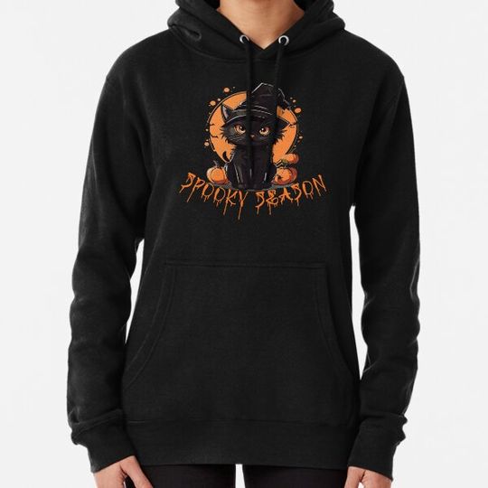 Discover Spooky Season, creepy halloween cat Hoodies