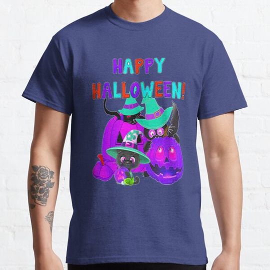 Discover Happy Halloween From The Cat Family, Nr T-Shirts
