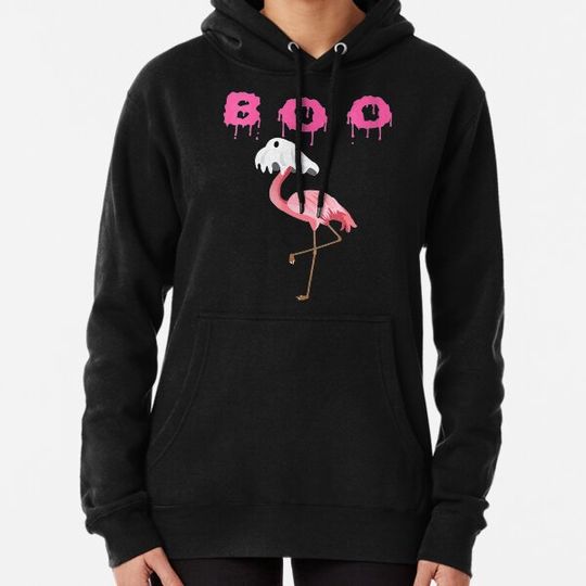 Discover Womens Flamingo Boo Ghost - Flamingo Halloween Funny Gifts V-Neck Hoodies