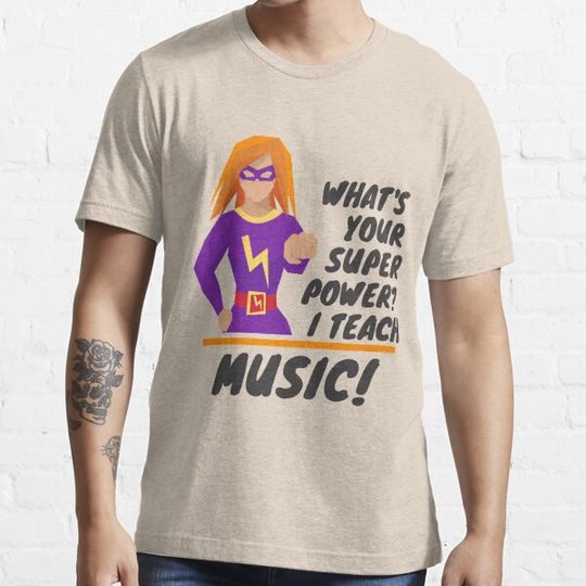 Discover Music Teacher Superhero Design T-shirts