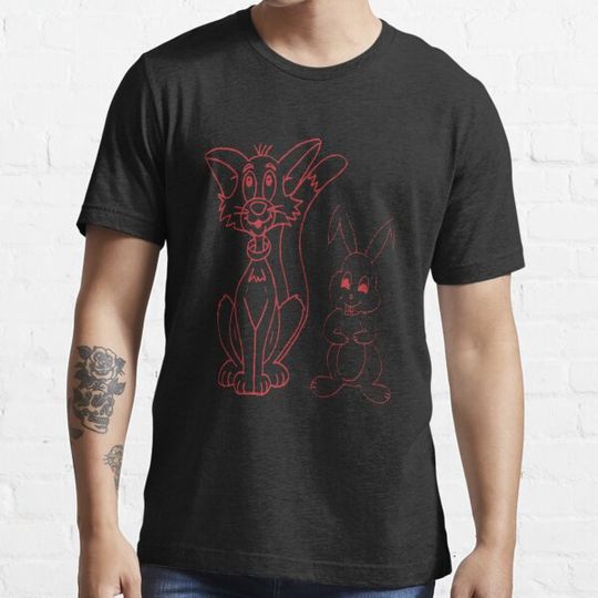 Discover Rabbit And Cat Brown T-shirts
