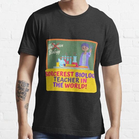 Discover Sorcerest Biology Teacher In The World, Male Biology Teacher Halloween Design T-shirts