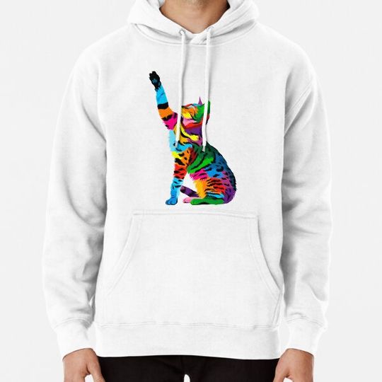 Discover Bengal Cat Multicolored Drawing Hoodies