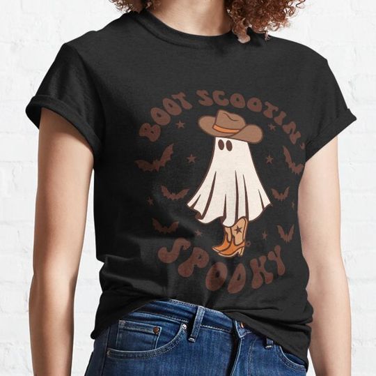 Discover Boot Scootin Spooky funny halloween spooky witch ghost T-shirts
