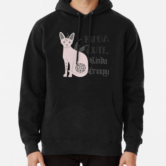 Discover Kinda Cute, Kinda Creepy Sphynx Cat design Hoodies