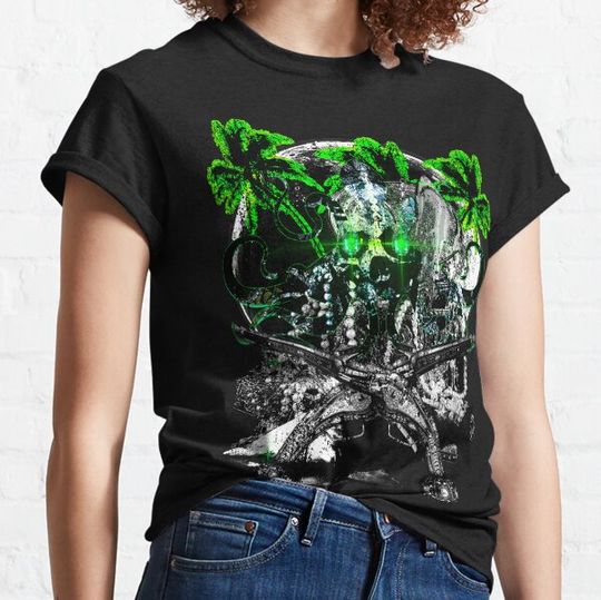 Discover Ultimate Pirate Booty Palm Trees Cross Bones Treasure Graphic T-shirts