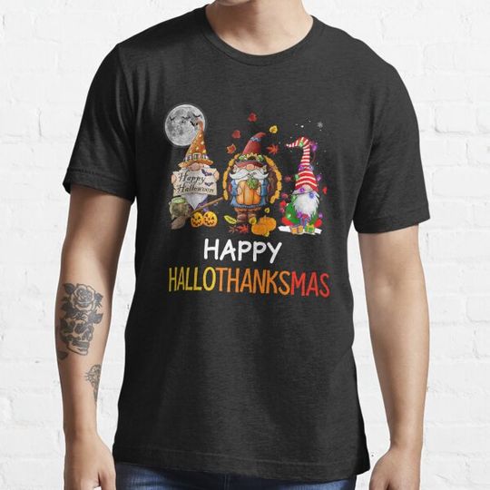 Discover Gnomes Lover Halloween Merry Christmas Happy Hallothanksmas T-shirts