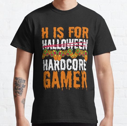 Discover Halloween Gaming H is for Hardcore Gamer T-shirts