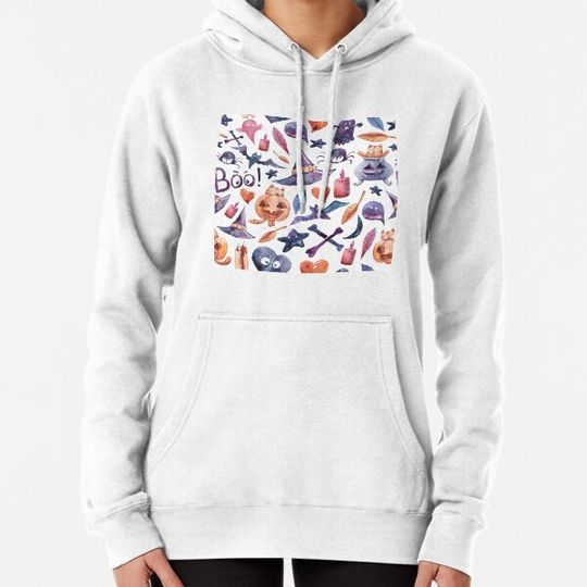 Discover Watercolor hand painted Halloween digital painting Hoodies