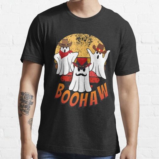 Discover Boohaw, funny cowboy halloween ghost T-shirts